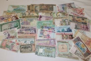 A selection of mixed World bank notes including Middle East, China etc.