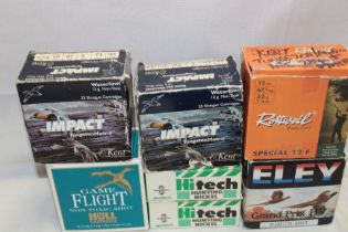 A selection of over 130 various 12 bore wild fowl cartridges in tungsten and nickel including Eley