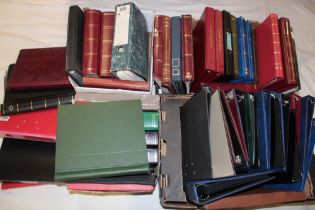 A large selection of empty stamp albums, folder albums, stock books etc.