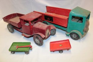 A Tri-an transport tipping lorry and one other early Tri-ang tipping lorry (2)