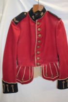 An ordinary ranks scarlet and blue doublet tunic of the Royal Scots with brass King's Crown buttons