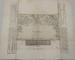 A Victorian 1d Mulready letter sheet,