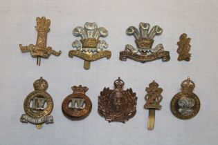 Nine various Hussars military cap badges including 4th Hussars, 7th Hussars, 10th Hussars,