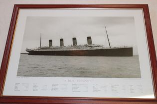A large reproduced photograph "RMS Titanic" by Beken of Cowes,