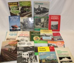 Various Westcountry travel-related volumes including Southern Steam in the Westcounty,