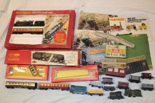A selection of 00 gauge Railway including part Hornby electric train set in original box,