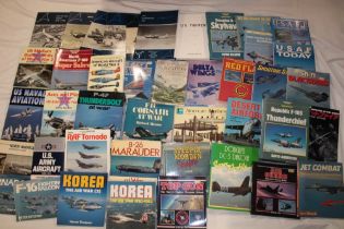 A large selection of various aviation volumes including US Naval Aviation 1946-1999; F-4 Phantom;