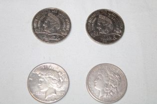 A US 1921 Morgan silver dollar,