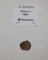 A First Century Widow's mite hammered coin with certificate