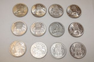 Twelve various Australian silver florins,