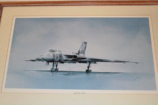 A coloured Vulcan Bomber print "Five Five Eight* after KC Kaye, signed by the artist,