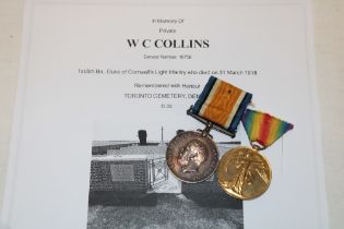 A First War pair of medals awarded to No. 16758 Pte. W.C.