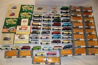 A collection of 40 Corgi diecast coaches most with original boxes