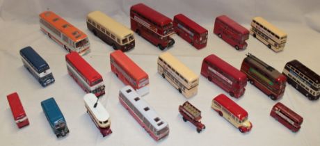A selection of mainly mint diecast buses and coaches