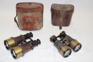 A pair of First War military binoculars marked "Mk.