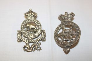 A Victorian 2nd Madras Infantry brass glengarry badge and a cast brass glengarry badge of the 30th