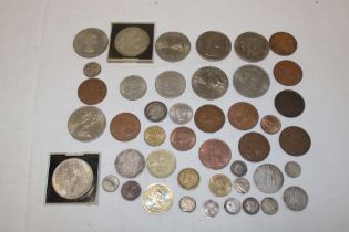 Various GB coins including 1852 silver shilling, 1887 florin, silver 3d coins,