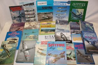 Various Spitfire related volumes including The Story of the Spitfire, Spitfire Ace,