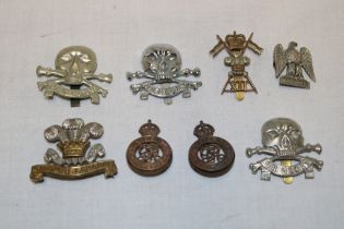 Eight various Cavalry cap badges including 1st Lifeguards, 2nd Lifeguards, 17th Lancers,