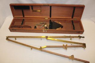 A Mine Surveyors brass folding parallel plotter by Stanley of Great Turnstile Holborn London in