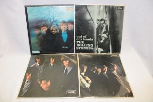 Four Rolling Stones 1960s LPs including "The Rolling Stones", "Stones No.