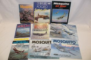 Various Mosquito aircraft volumes including Mosquito - The Illustrated History;