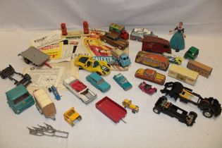 Various diecast vehicles including Tri-ang Minic post-van and various other vehicles,