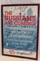 A 1998 International Athletics poster "The Russian's Are Coming!" bearing numerous signatures,