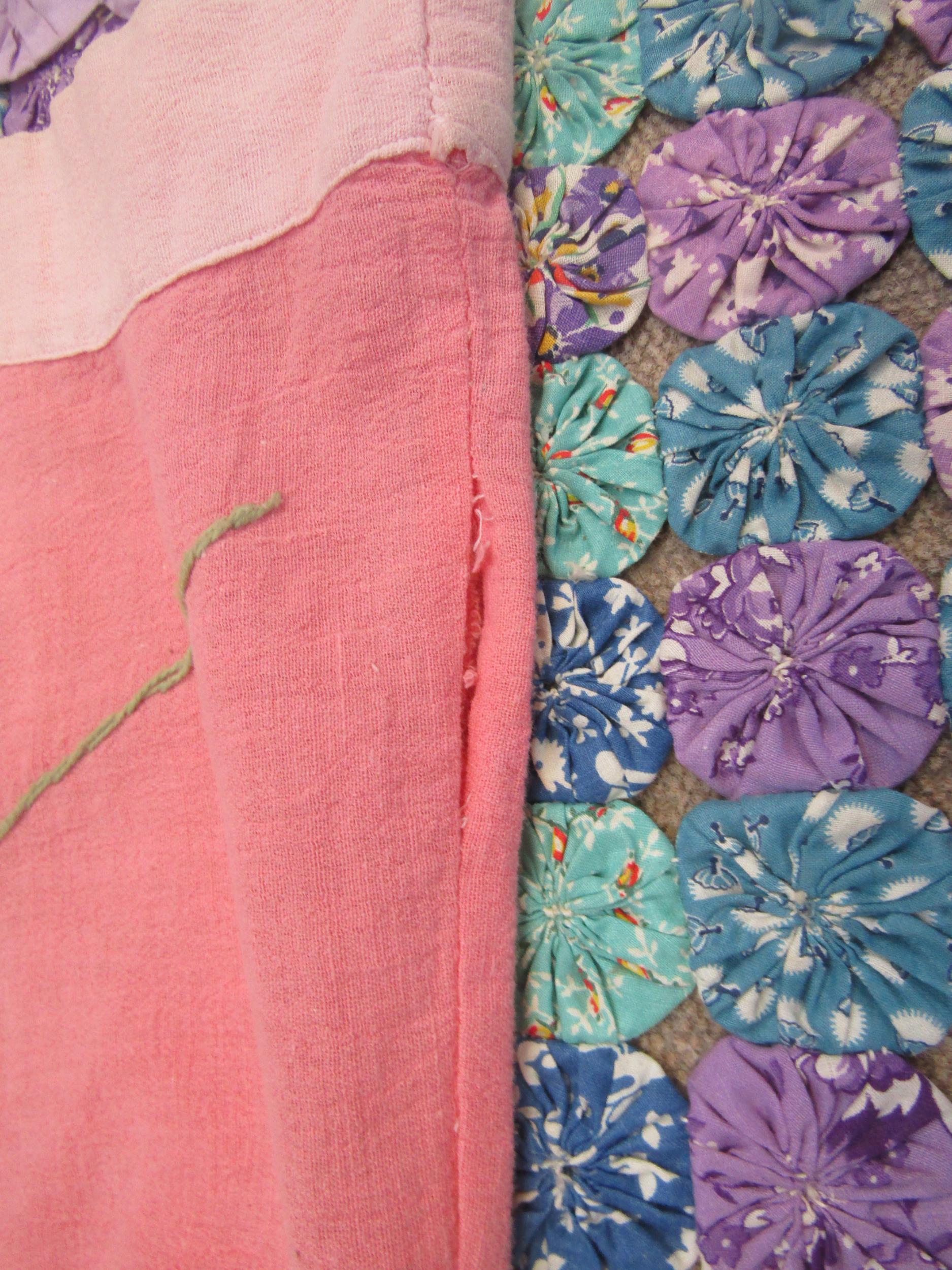 Two early 20th Century kimono style dressing gowns in pink, with hand embroidered floral detail - Image 2 of 4