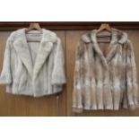 A 1950's pale mink fur evening jacket and a coney fur jacket