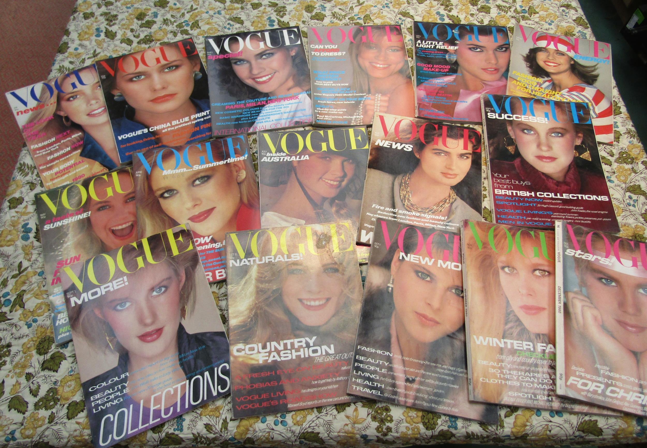 British Vogue magazine 1980 - January (1), February (2), March 1st (3), March 15th (4), April 1st ( - Image 38 of 40