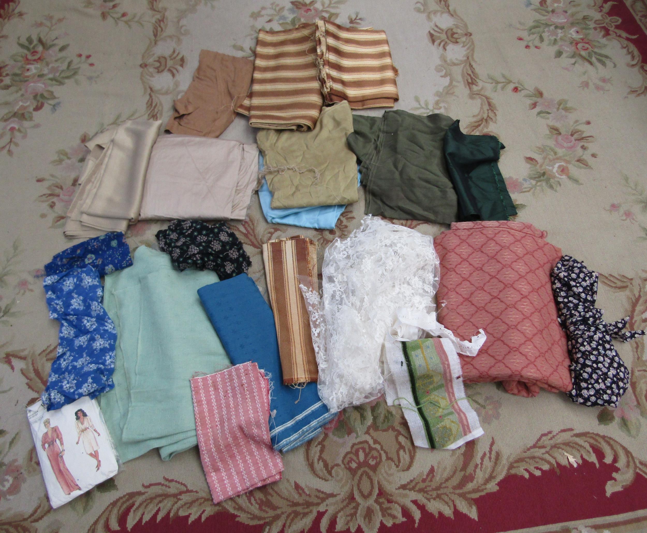 A quantity of mid 20th Century fabric remnants