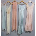 Eleven 1930's/40's ladies' silk and lace nightdresses