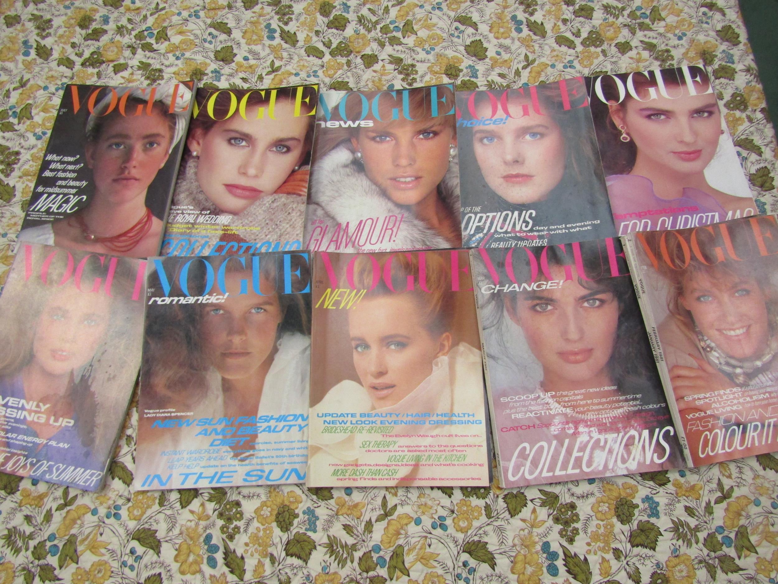 British Vogue magazine 1980 - January (1), February (2), March 1st (3), March 15th (4), April 1st ( - Image 2 of 40