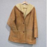 A 1960's lady's tan sheepskin three quarter length jacket