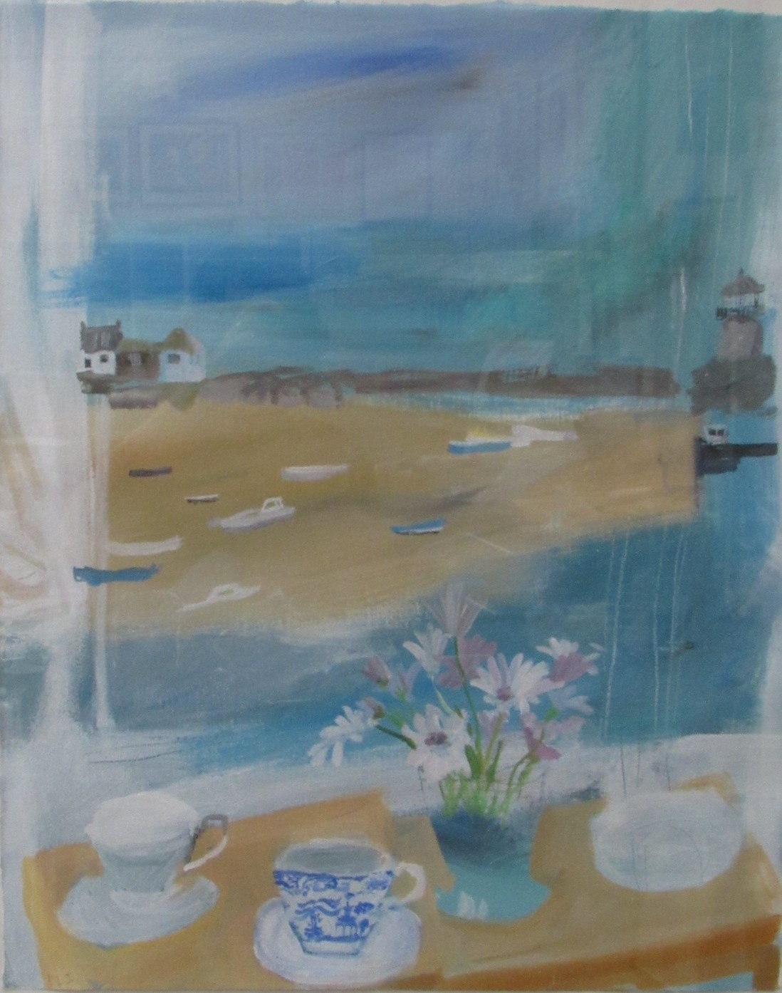EMMA JEFFRYS (b.1967): A framed and glazed watercolour "View from Salubrious House, St Ives", signed - Image 4 of 8