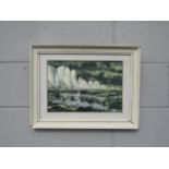 JEAN MOORE (XX): A framed and glazed watercolour, "Seven Sisters" by Cuckmere, Sussex. Signed bottom