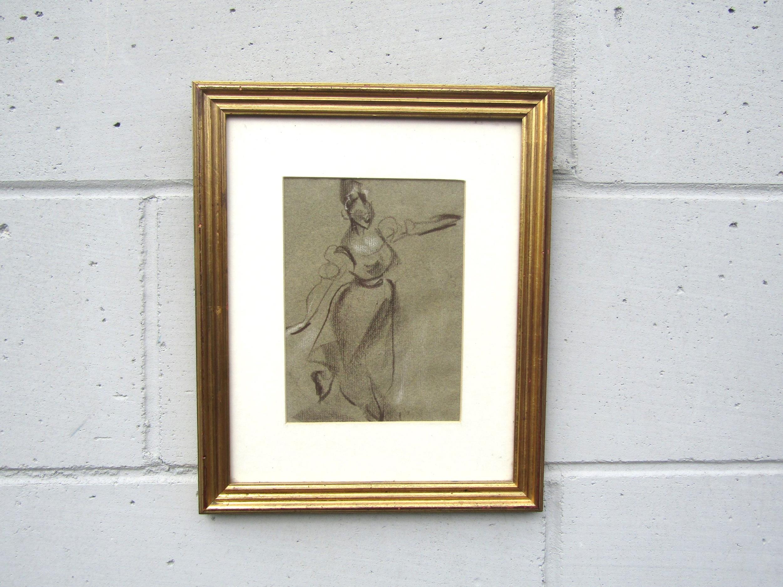 MARY KRISHNA (1909-1968): A framed and glazed pastel on paper of a female dancer. Unsigned, name
