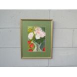 HELEN ROEDER (1909-1999) A framed and glazed gouache, ‘Roses in a White Vase’ Still life, signed