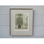 VALERIE THORNTON R.E (1931-1991) A framed and glazed etching, ‘The Catton Screen, Norwich