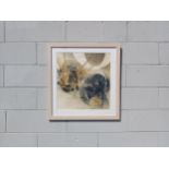LOUISE BIRD (XX/XXI): A framed and glazed manipulated monoprint depicting Bumble Bee's . Pencil