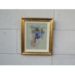 MARGARET ‘PEGGY’ SOMERVILLE (1918-1975) A framed and glazed pastel on paper, ‘Soldiers’. Blind