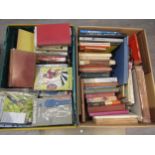 Two boxes of assorted reference books and novels with illustrations by Anton, plus other Art and