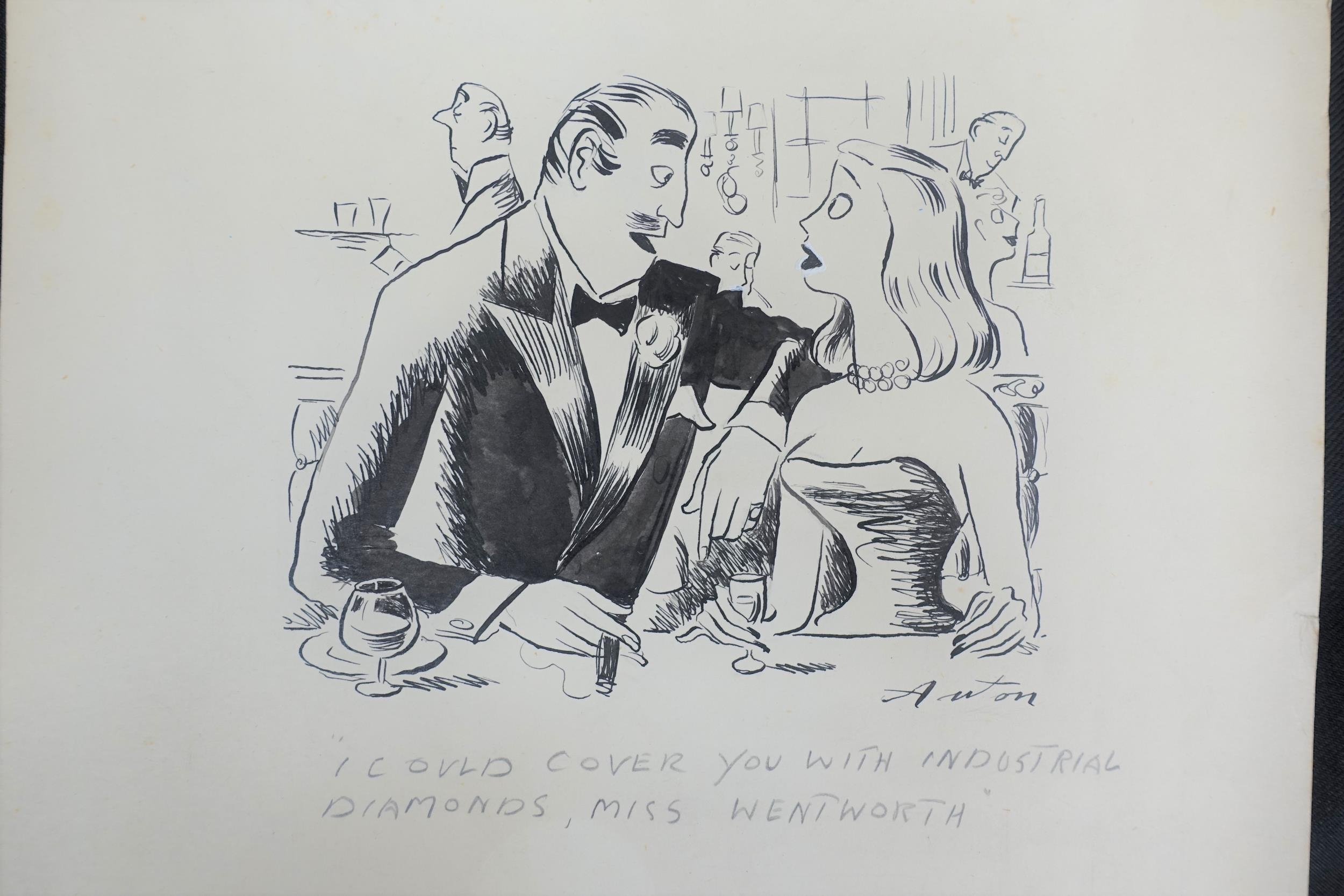 ANTONIA BERYL BOTTERILL YEOMAN (Known as 'ANTON') (Australian/British 1907-1970) Five unframed pen & - Image 2 of 3