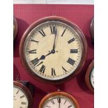 A Victorian mahogany cased oversized dial clock, single fusee mechanism, Roman numerated painted
