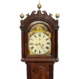 A 19th Century mahogany cased long case clock with whale tail fretwork case, possibly East