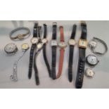 A quantity of wristwatches including WWI era example and Deco era