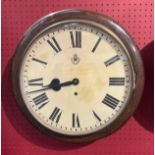 A circa 1940 RAF dial clock with George crown mark, painted Roman dial, oak case, 44cm diameter