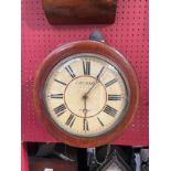 A Victorian mahogany I. Hummel maker cased postman's alarm clock, Roman dial, with pendulum and