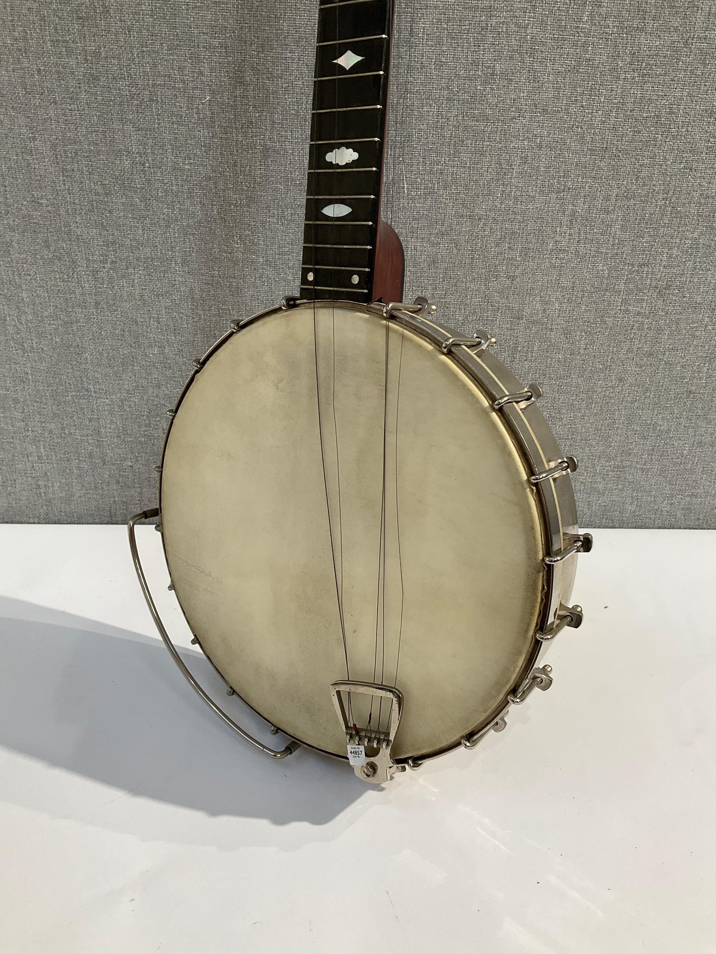 A Clifford Essex Co. Of Bond Street, London banjo circa 1910-20, open back with mother of pearl - Image 3 of 5